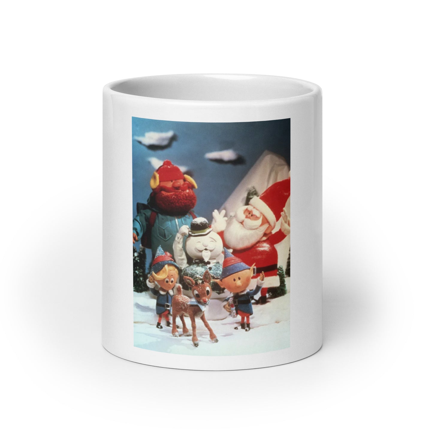 Rudolph The Red-Nosed Reindeer White glossy mug